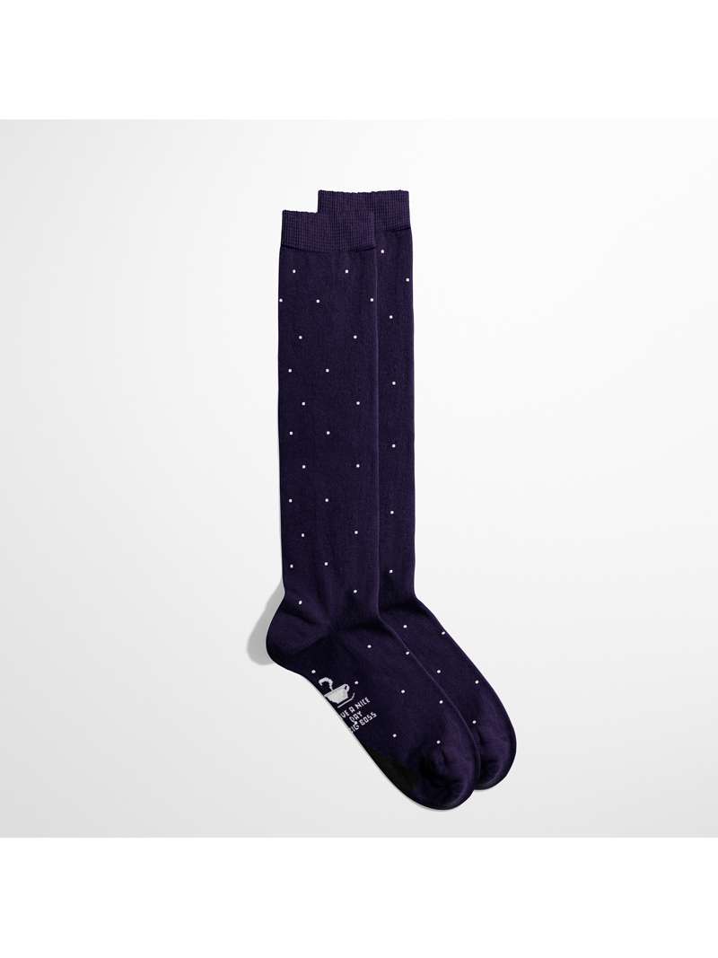 DOTS1 MELANZANA BIANCO CALZA LUNGA